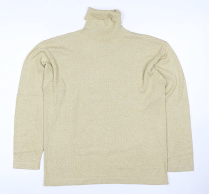 SJ Designs Women’s Gold Glitter Roll Neck Knit Jumper Size M