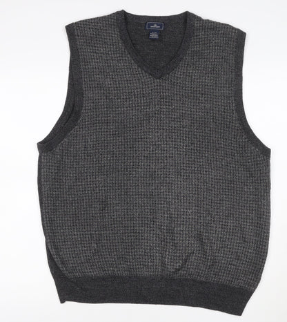 Dockers Men’s Grey XL V-Neck Acrylic Knit Sweater Vest Classic