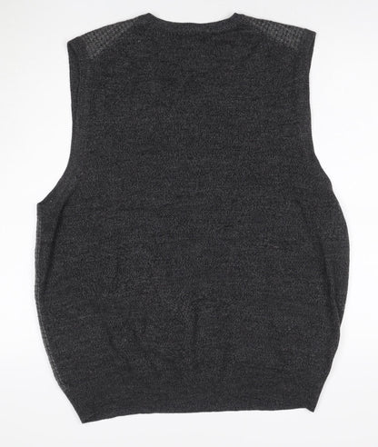 Dockers Men’s Grey XL V-Neck Acrylic Knit Sweater Vest Classic