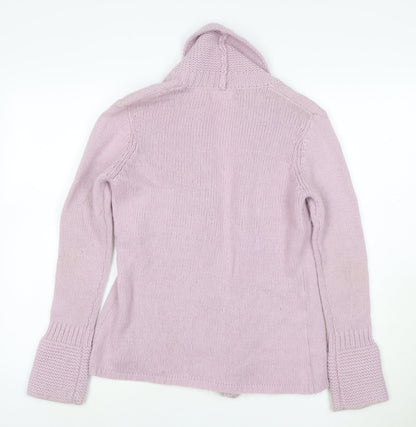 Edeis Women’s Pink UK 12 Open Shawl Collar Cable Knit Cardigan