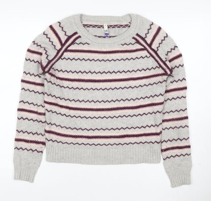 Henry Holland Women’s Grey Fair Isle Angora Blend Jumper Size 12