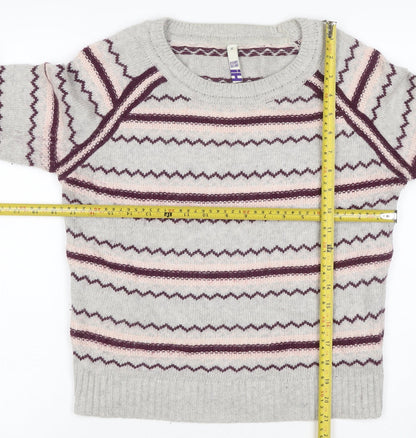 Henry Holland Women’s Grey Fair Isle Angora Blend Jumper Size 12
