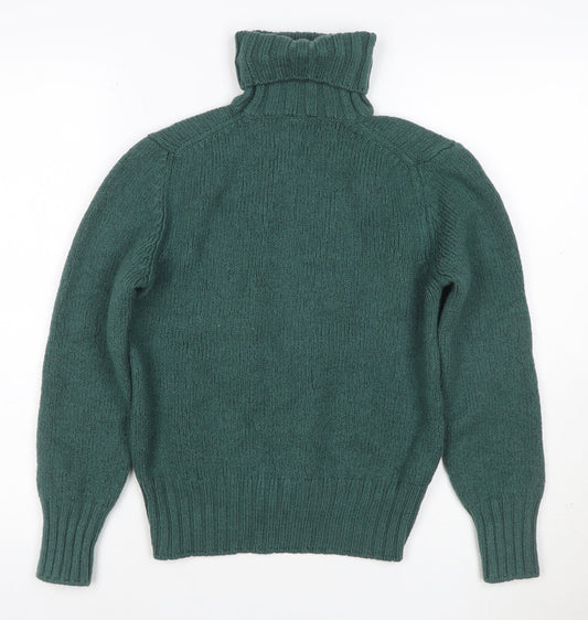 Danour Women’s Green Wool Roll Neck Knit Jumper Size L