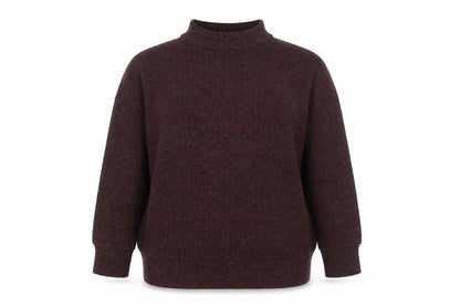 Topshop Women Red Black Metallic Knit High Neck Jumper UK 14