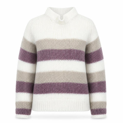 NA-KD Women’s Multicoloured Striped Chunky Knit Cowl Jumper XS