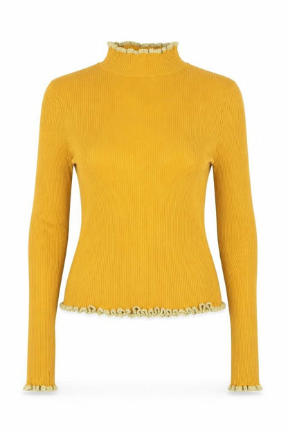 Marks & Spencer Women Orange UK 10 Cropped Rib Knit High Neck Top