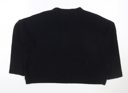 Topshop Women’s Black UK 4 Reindeer Rhinestone Christmas Jumper