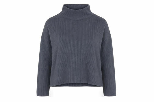 Zara Women Grey Roll Neck Knit Jumper Size S Long Sleeve