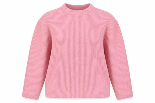 UNIQLO Women’s Pink L Ribbed Crew Neck Knit Pullover Jumper
