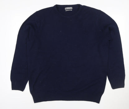 Marks and Spencer Men’s Blue XL Lambswool Crew Neck Pullover Jumper