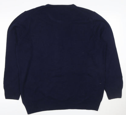 Marks and Spencer Men’s Blue XL Lambswool Crew Neck Pullover Jumper
