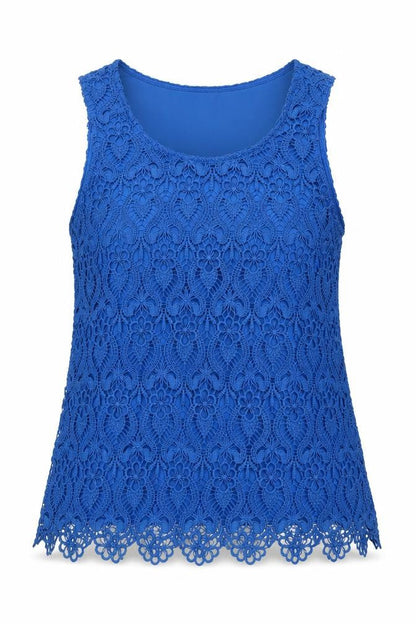 Dorothy Perkins Women Blue UK 10 Floral Lace Lined Camisole Tank Top