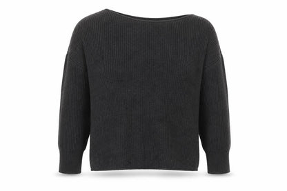 Pull&Bear Women’s Grey Ribbed Knit Balloon Sleeve Jumper Size M