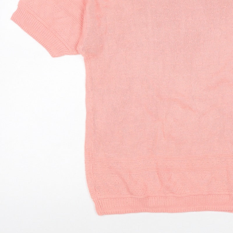 Separate Scene Women’s Pink L Short Sleeve Knit Pullover Jumper