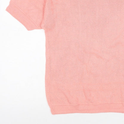 Separate Scene Women’s Pink L Short Sleeve Knit Pullover Jumper