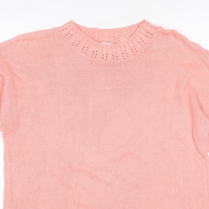 Separate Scene Women’s Pink L Short Sleeve Knit Pullover Jumper