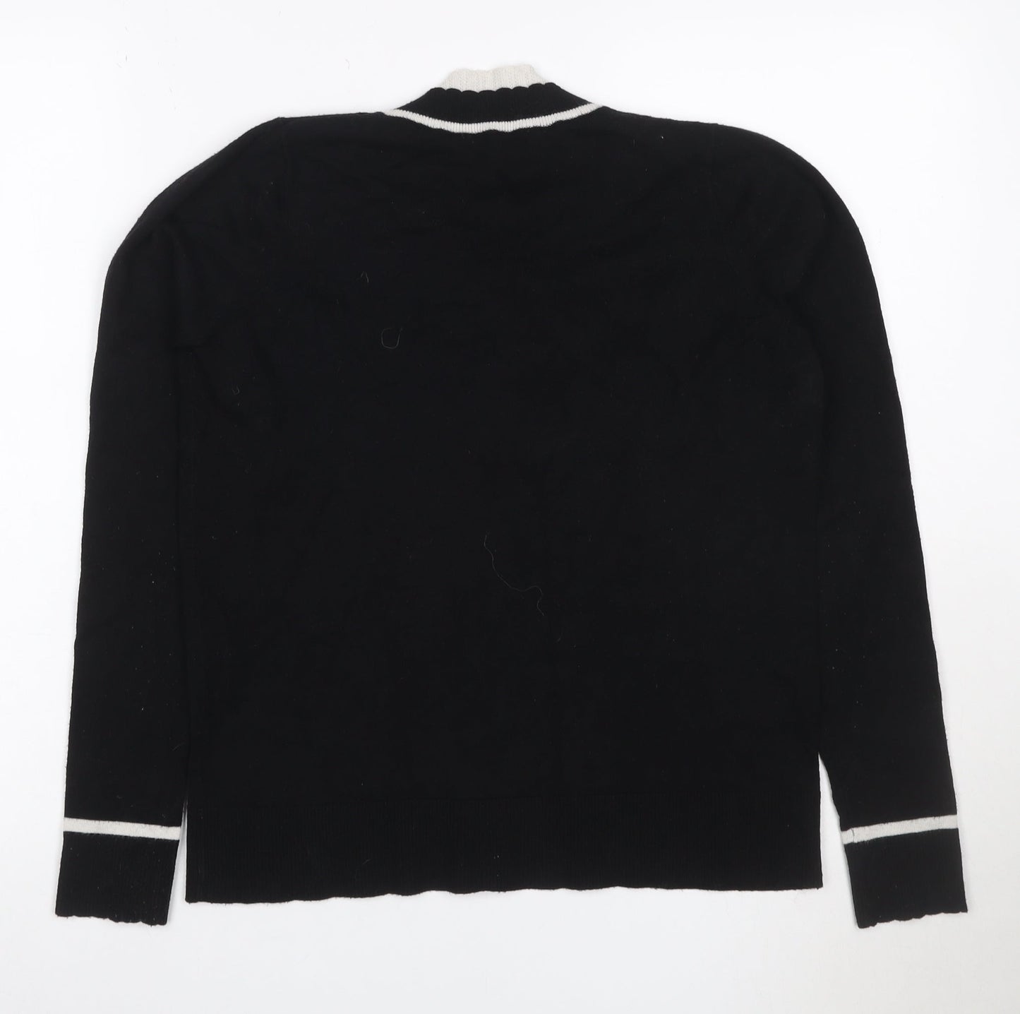 Next Women’s Black & White V-Neck Knit Jumper UK 8 Long Sleeve