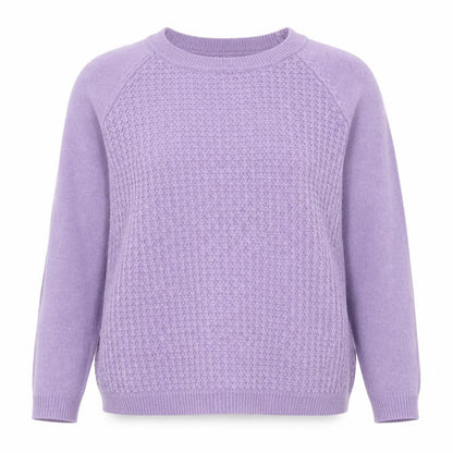 Warehouse Women’s Purple UK 14 Textured Knit Crew Neck Jumper