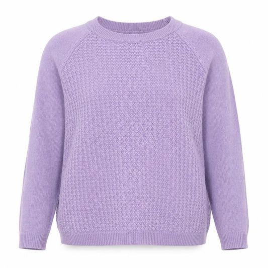 Warehouse Women’s Purple UK 14 Textured Knit Crew Neck Jumper
