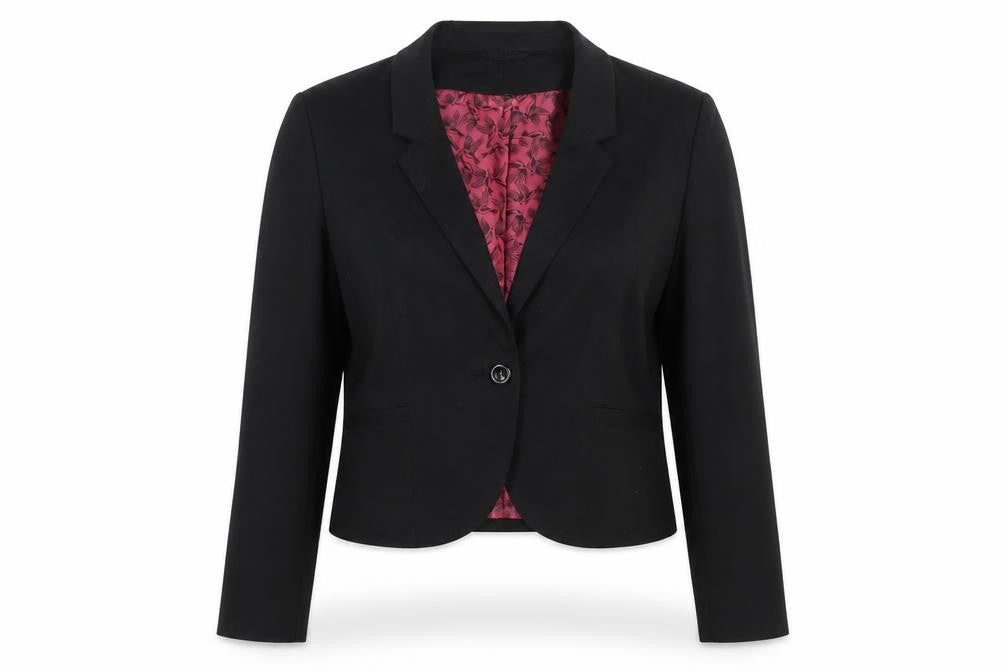 H&M Women’s Black Size 16 Single-Breasted Blazer Bird Lining