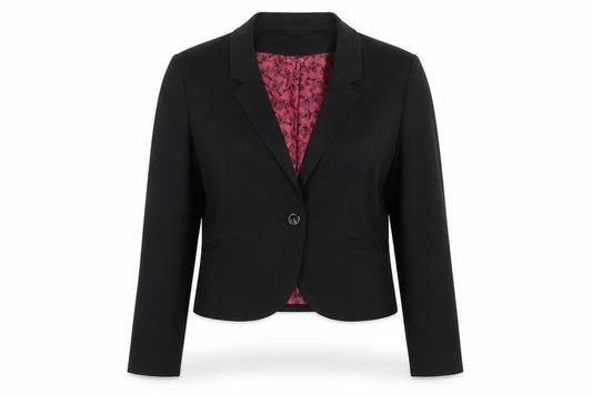 H&M Women’s Black Size 16 Single-Breasted Blazer Bird Lining