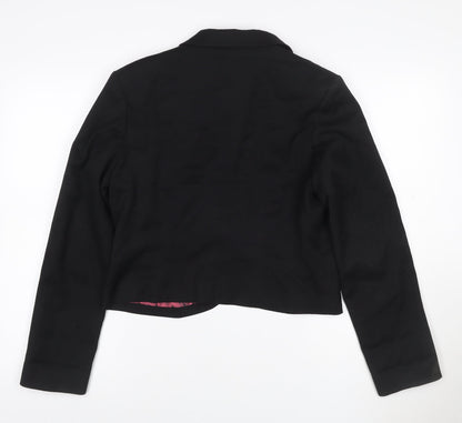 H&M Women’s Black Size 16 Single-Breasted Blazer Bird Lining