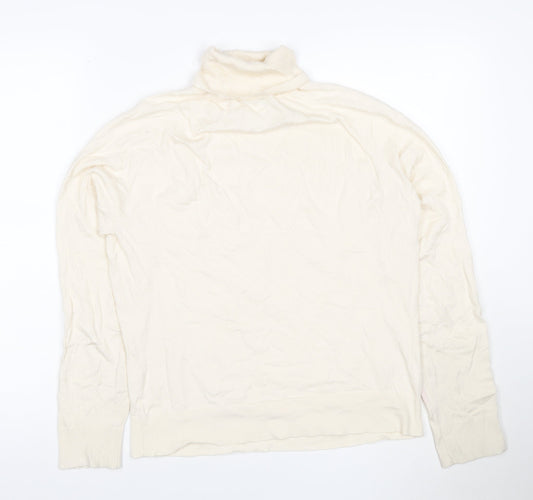 Talbots Women Ivory UK 16 Roll Neck Knit Jumper Long Sleeve