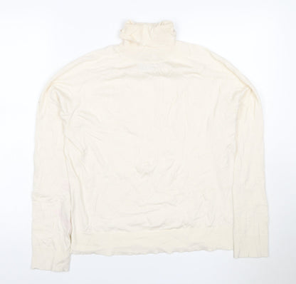 Talbots Women Ivory UK 16 Roll Neck Knit Jumper Long Sleeve