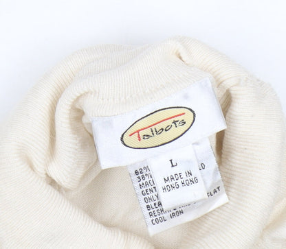 Talbots Women Ivory UK 16 Roll Neck Knit Jumper Long Sleeve