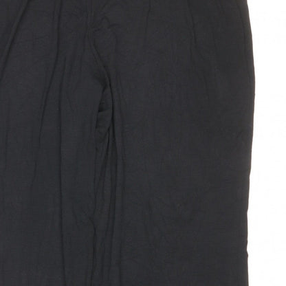 Anya Hadsen Women’s Black Size 22 Wide-Leg Elastic Waist Trousers