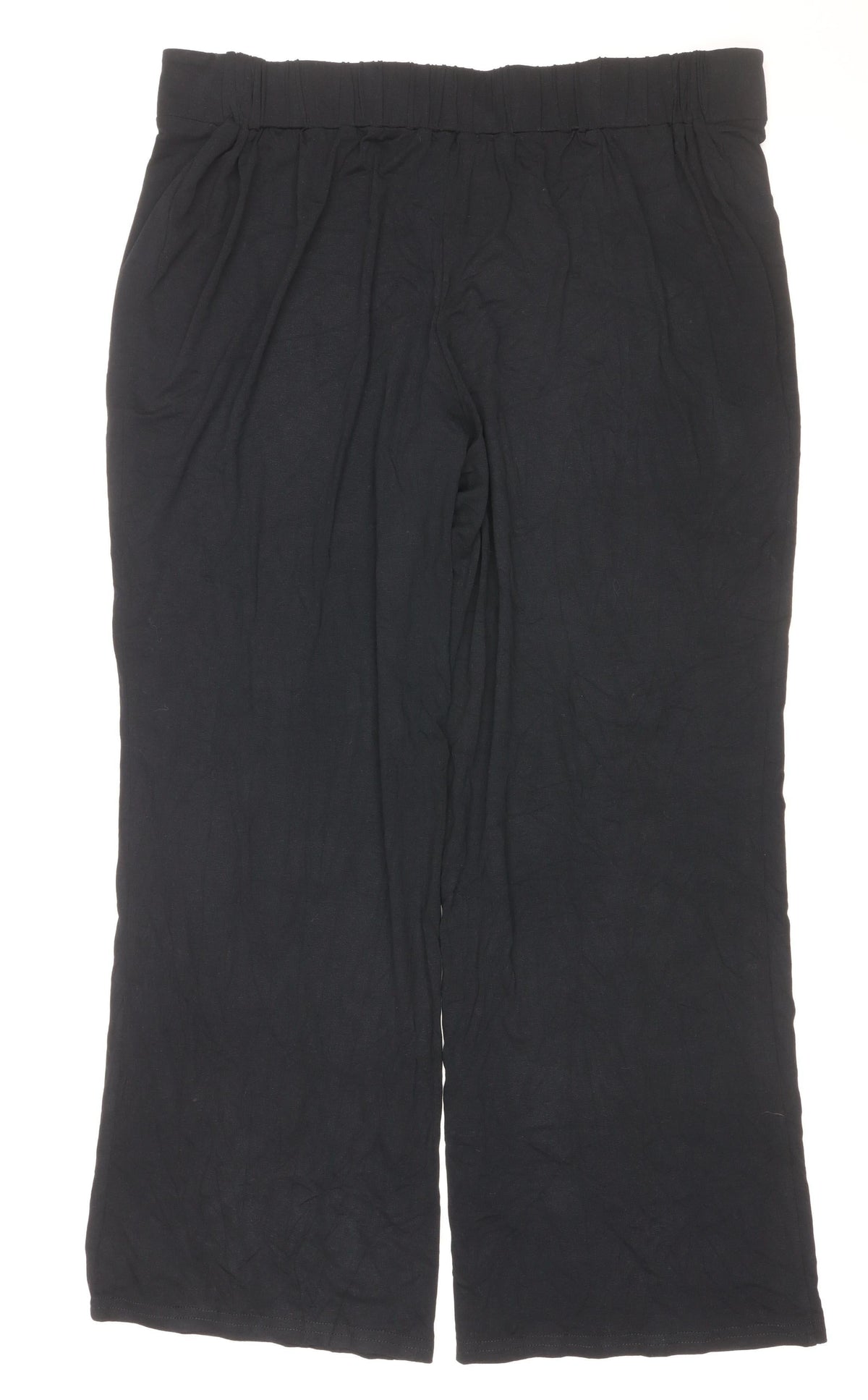 Anya Hadsen Women’s Black Size 22 Wide-Leg Elastic Waist Trousers