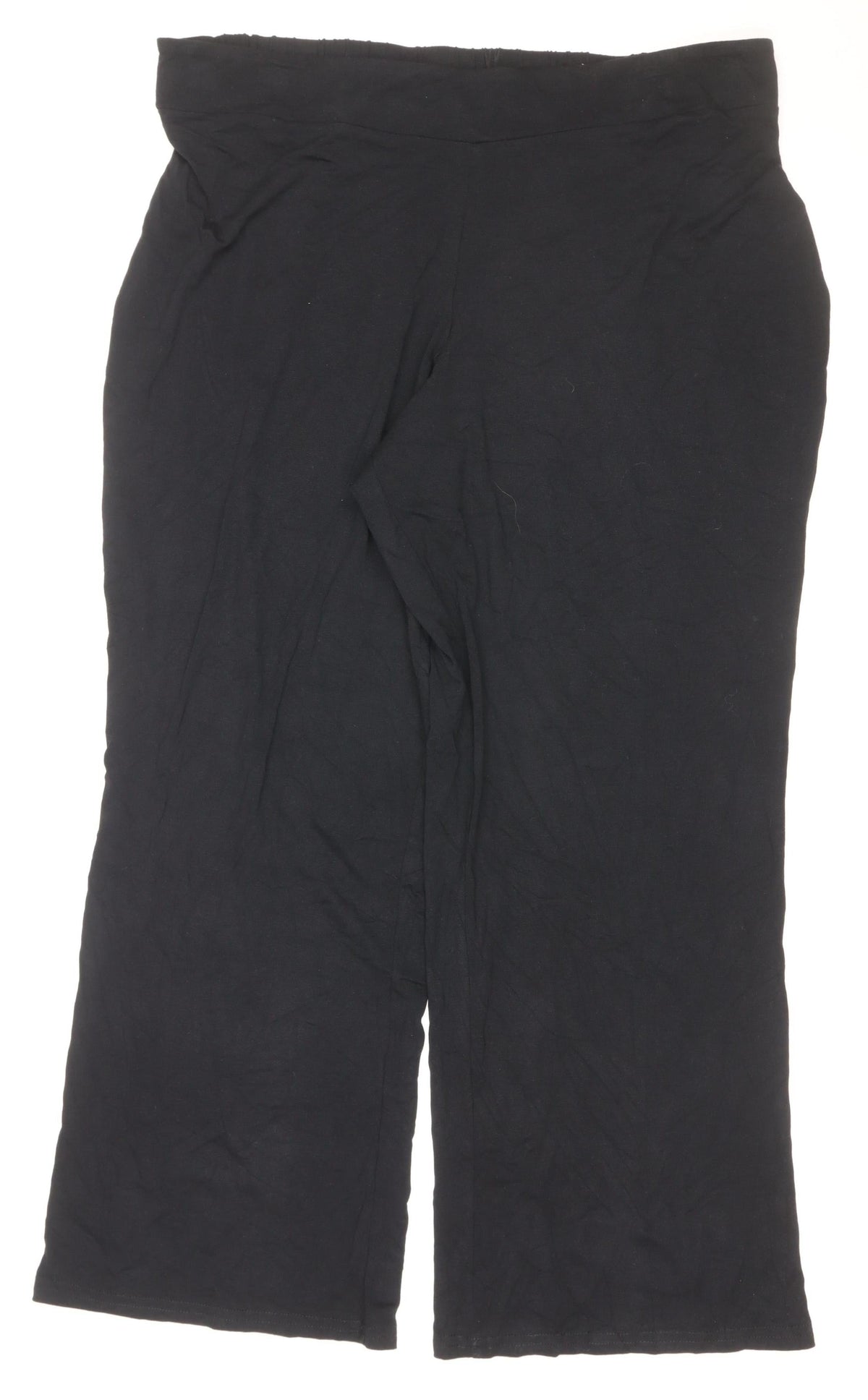 Anya Hadsen Women’s Black Size 22 Wide-Leg Elastic Waist Trousers