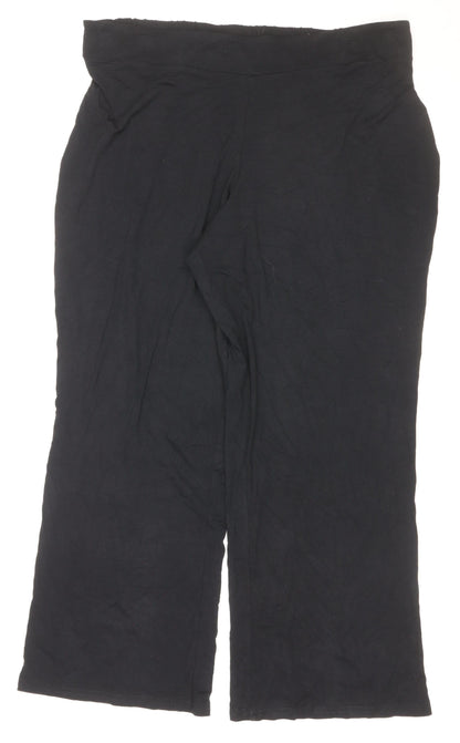 Anya Hadsen Women’s Black Size 22 Wide-Leg Elastic Waist Trousers