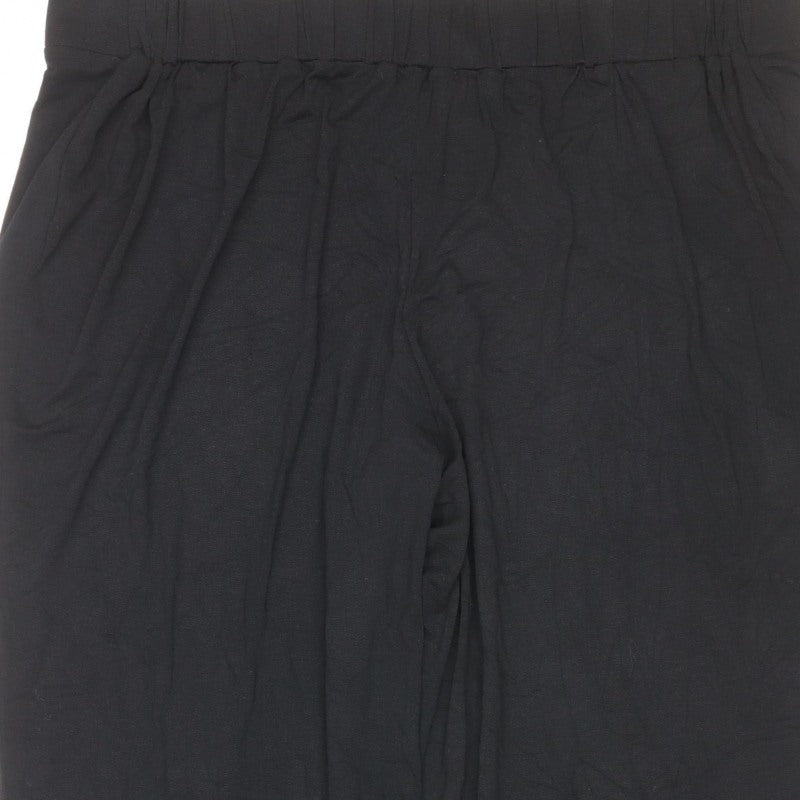 Anya Hadsen Women’s Black Size 22 Wide-Leg Elastic Waist Trousers