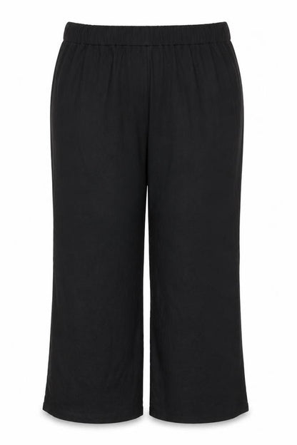 Anya Hadsen Women’s Black Size 22 Wide-Leg Elastic Waist Trousers