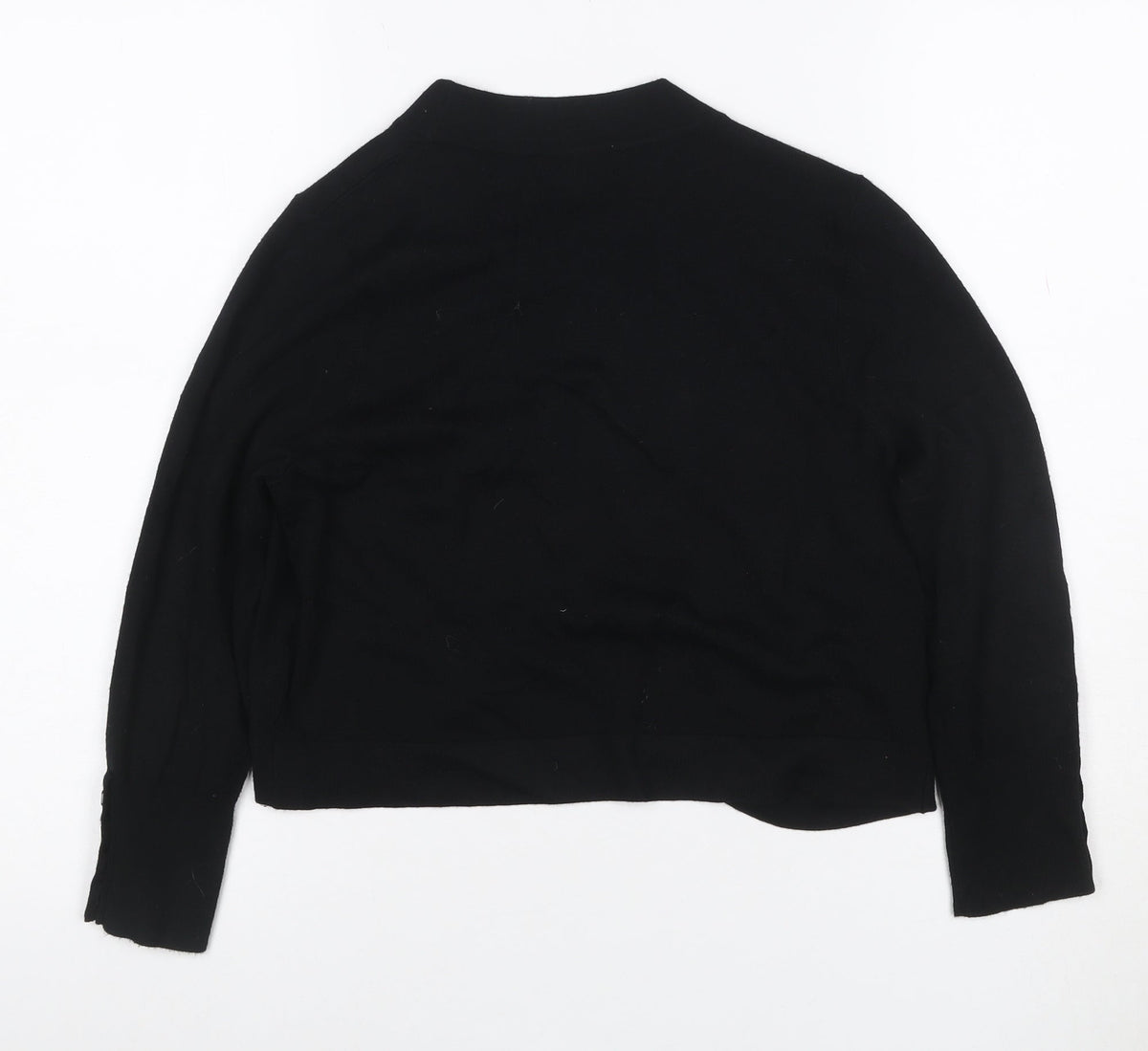 Close-up detail of Collection Debenhams Women Black, size 14, Open V-Neck Knit Cardigan