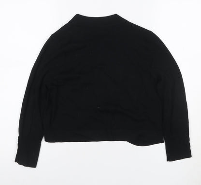 Close-up detail of Collection Debenhams Women Black, size 14, Open V-Neck Knit Cardigan