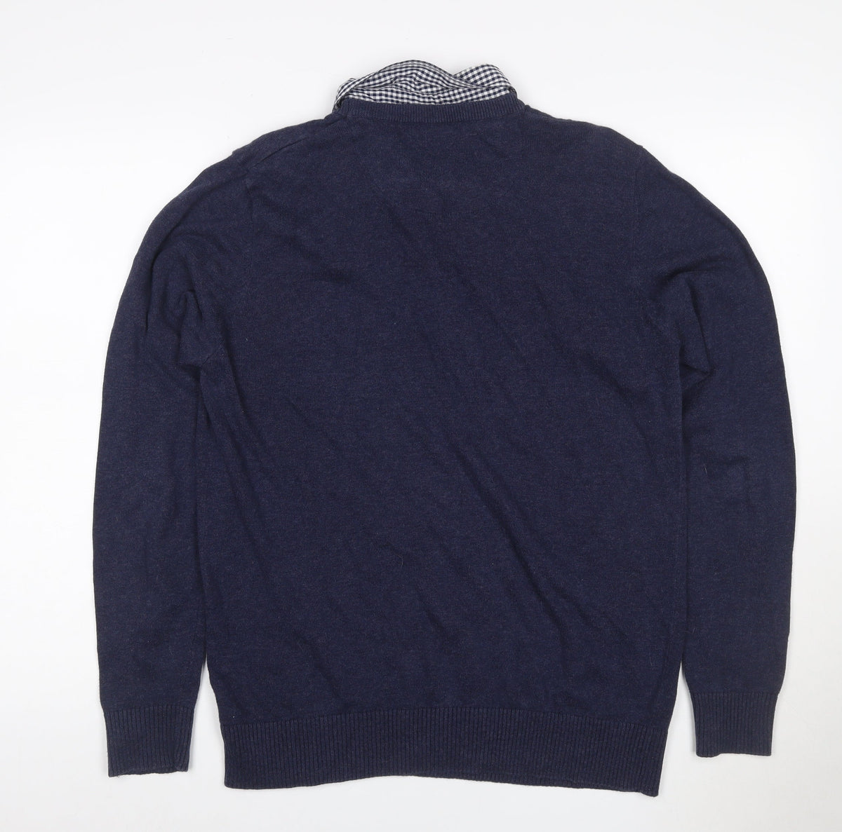 Kensington Dockside Men's Navy M Collared Cotton Knit Pullover Jumper