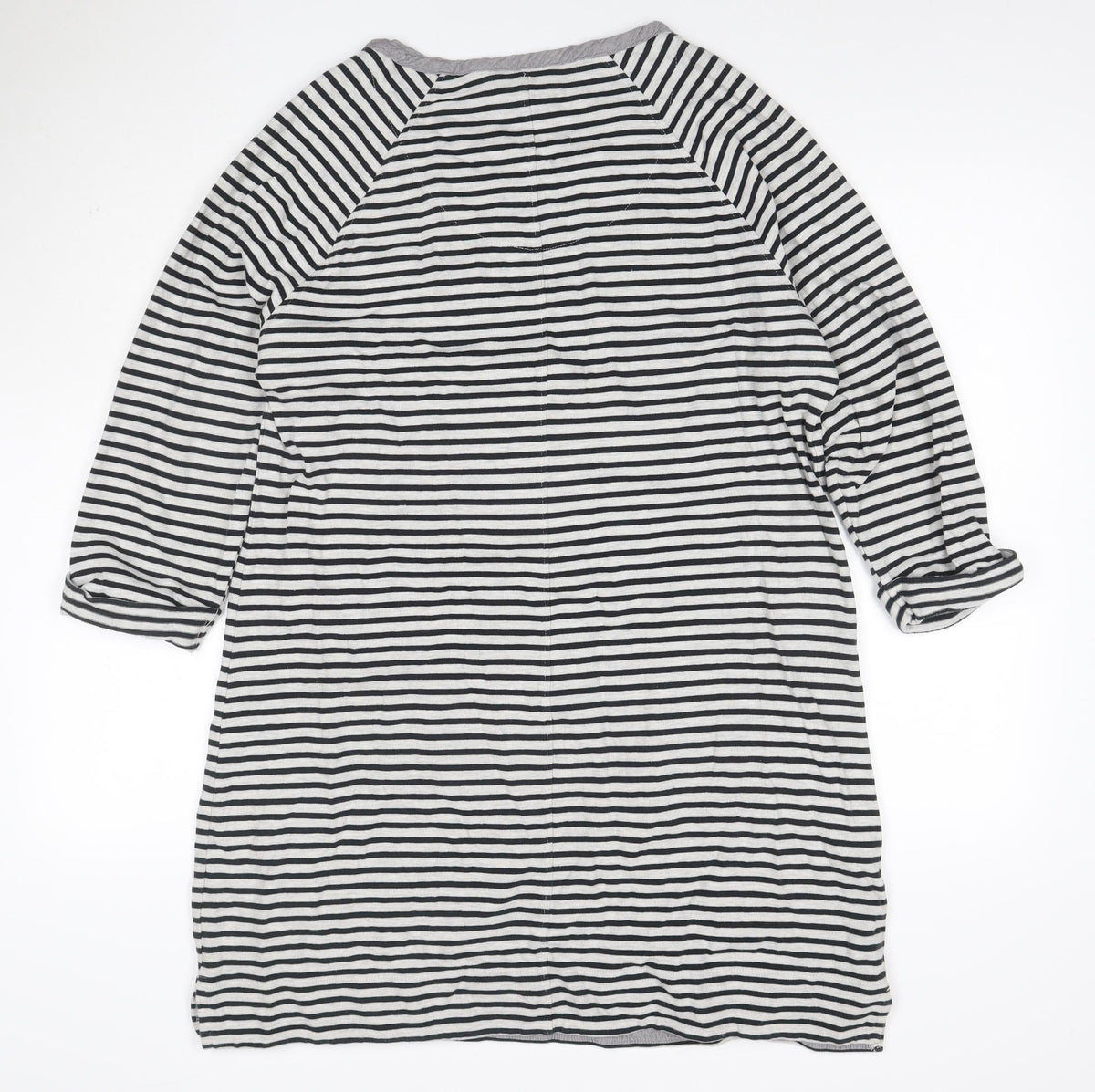 Next Women Black White Stripe UK 20 T-Shirt Dress Pockets Jersey