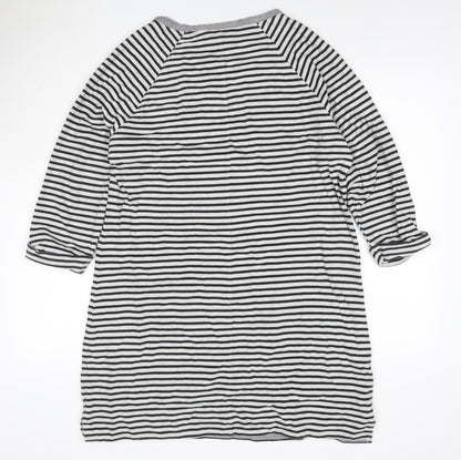 Next Women Black White Stripe UK 20 T-Shirt Dress Pockets Jersey