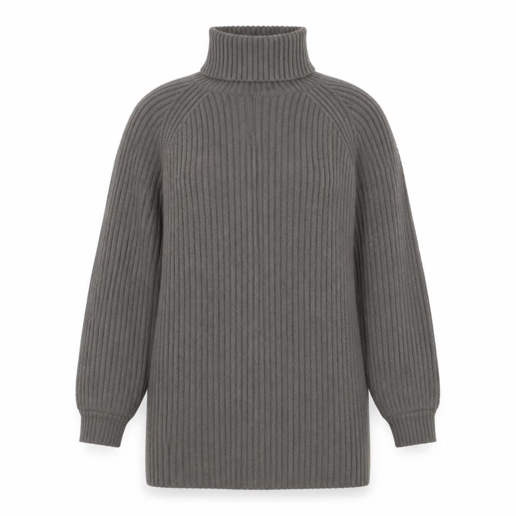Missguided Women Grey Size 12 Rib Knit Roll Neck Pullover Jumper