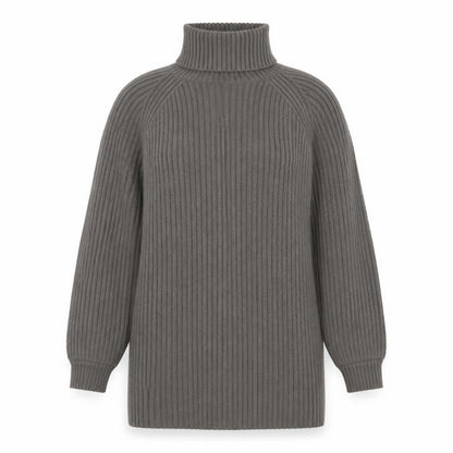 Missguided Women Grey Size 12 Rib Knit Roll Neck Pullover Jumper