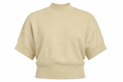 New Magram Collection Women's Gold Lurex Mock Neck Knit Jumper L