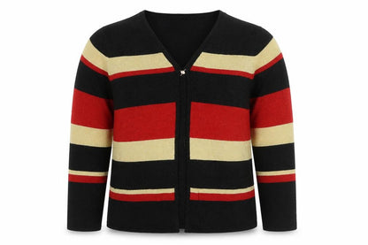 Sag Harbor Women Multicoloured UK 10 Striped Metallic Knit Cardigan