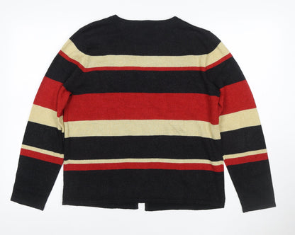 Sag Harbor Women Multicoloured UK 10 Striped Metallic Knit Cardigan