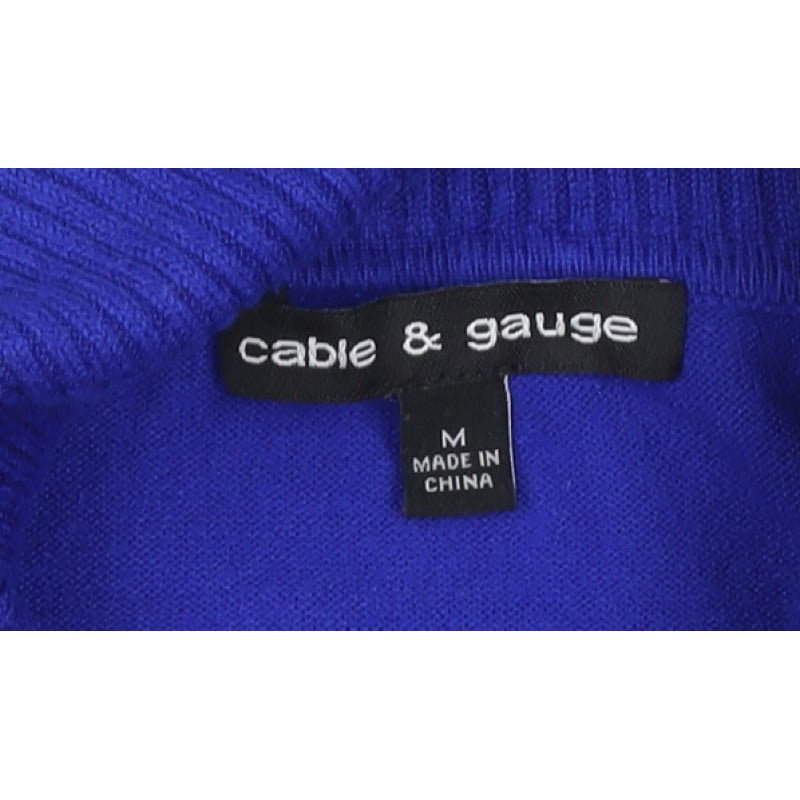 Cable & Gauge Women Blue M Roll Neck Fine Knit Pullover Jumper