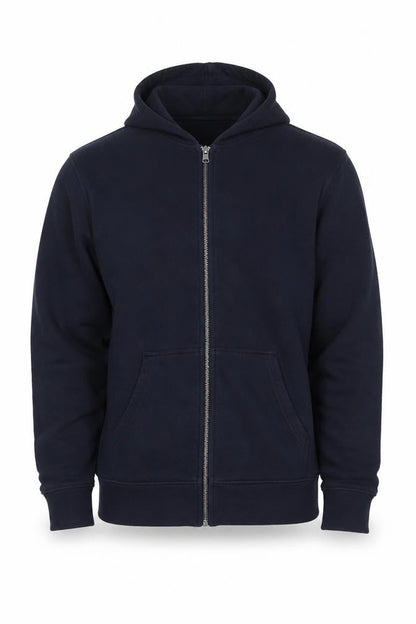 Marks & Spencer Men Blue M Full Zip Hooded Cotton Hoodie
