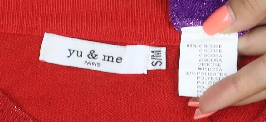 Yu & Me Women’s S Rainbow Amour Glitter Knit Long Sleeve Jumper