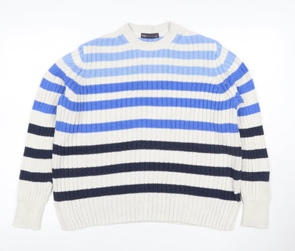 Marks & Spencer Women Multicoloured Size 14 Striped Cotton Jumper
