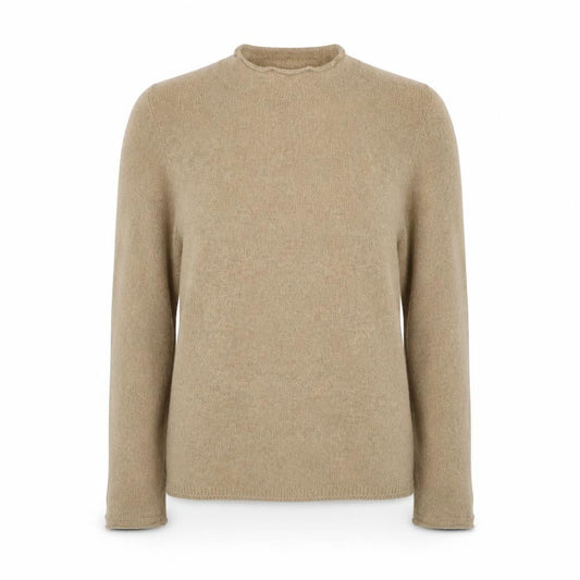 Mango Women Beige S Roll Neck Raglan Knit Wool Blend Jumper